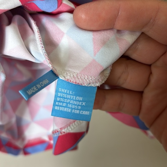 J. McLaughlin Pink Blue White Geometric Print Sleeveless Top Sz. Small - Picture 5 of 9